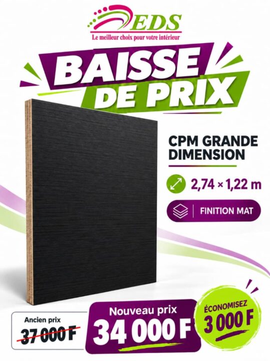 Promo CPM grande dimension Black (mat) : 34 000 F CFA au lieu de 37 000 F CFA – EDS