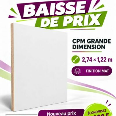 Promo CPM grande dimension Blanc (mat) : 34 000 F CFA au lieu de 37 000 F CFA – EDS