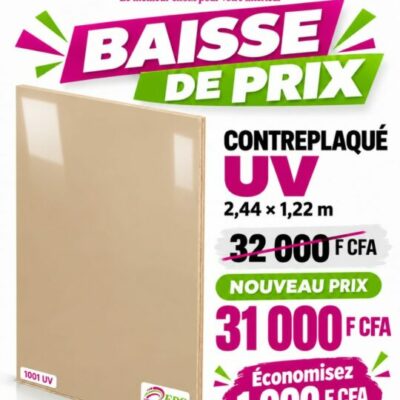 Promo Contreplaqué UV 1001 beige : 31 000 F CFA au lieu de 32 000 F CFA – EDS
