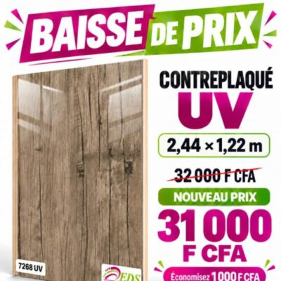 Promo Contreplaqué UV 7268 bois gris vieilli : 31 000 F CFA au lieu de 32 000 F CFA – EDS