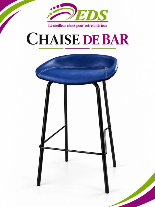 Tabouret de bar coque similicuir bleu – EDS Sénégal