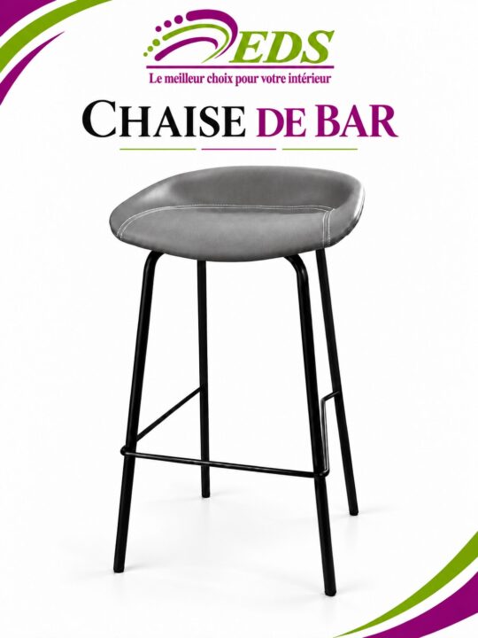 Tabouret de bar coque similicuir gris – EDS Sénégal