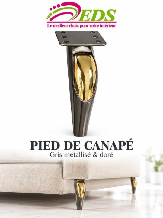 Pied de canapé gris métallisé et doré – vue 2 – EDS Sénégal