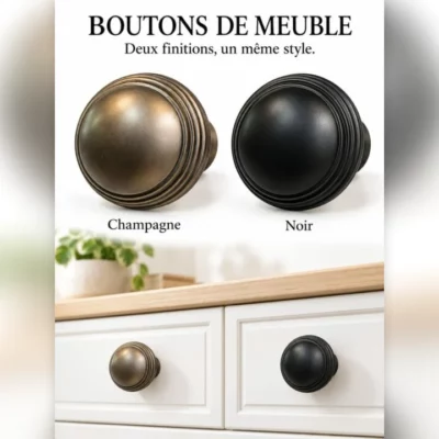 Bouton de meuble rond champagne ou noir – EDS Sénégal