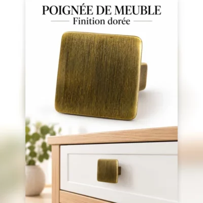 Poignée de meuble carrée dorée – EDS Sénégal