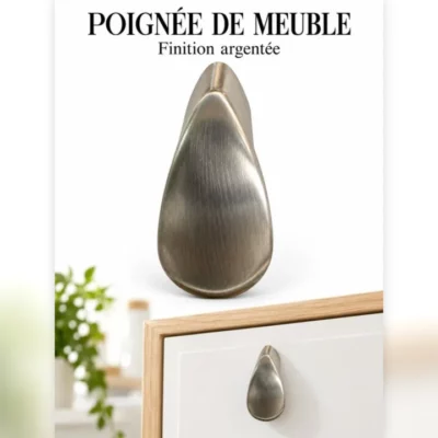 Poignée de meuble goutte argentée – EDS Sénégal