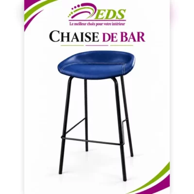 Tabouret de bar coque similicuir bleu – EDS Sénégal