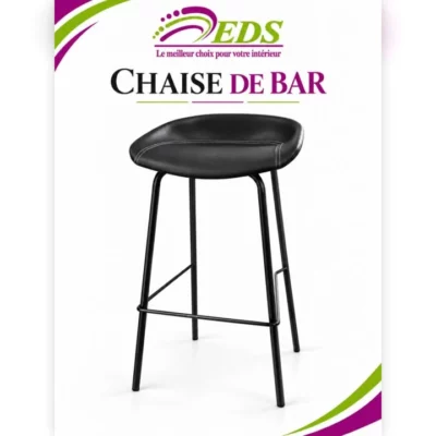 Tabouret de bar coque similicuir noir – EDS Sénégal